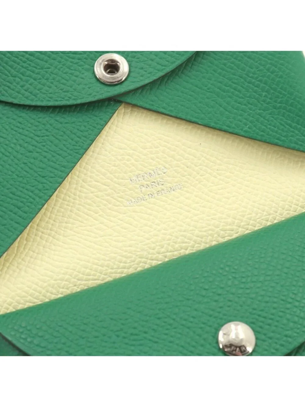 Hermes Calvi Duo Verso Card Case Epsom Vertigo Jaune Poussin